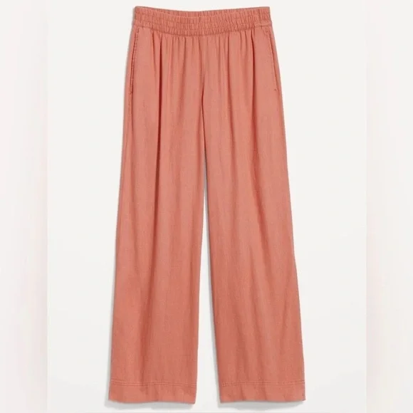 Old Navy Comfort Waistband High-Waisted Amber Linen-Blend Wide-Leg Pants 4X - Picture 2 of 8